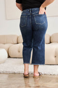 RFM Full Size Tummy Control High Waist Raw Hem Jeans - Hovatok