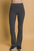 Love Tree High Waist Flare Leggings with Side Pockets - Hovatok