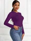 Round Neck Long Sleeve Bodysuit - Hovatok