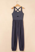 Cutout Square Neck Wide Strap Active Jumpsuit - Hovatok