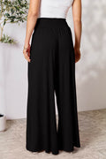 Basic Bae Full Size Smocked Wide Waistband Wide Leg Pants - Hovatok