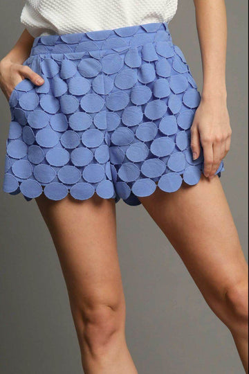 Umgee Full Size Polka Dot Lace Shorts Plus Size - Hovatok