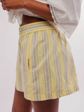 Striped Elastic Waist Shorts - Hovatok