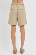 RISEN High Rise Pleated Front Shorts - Hovatok