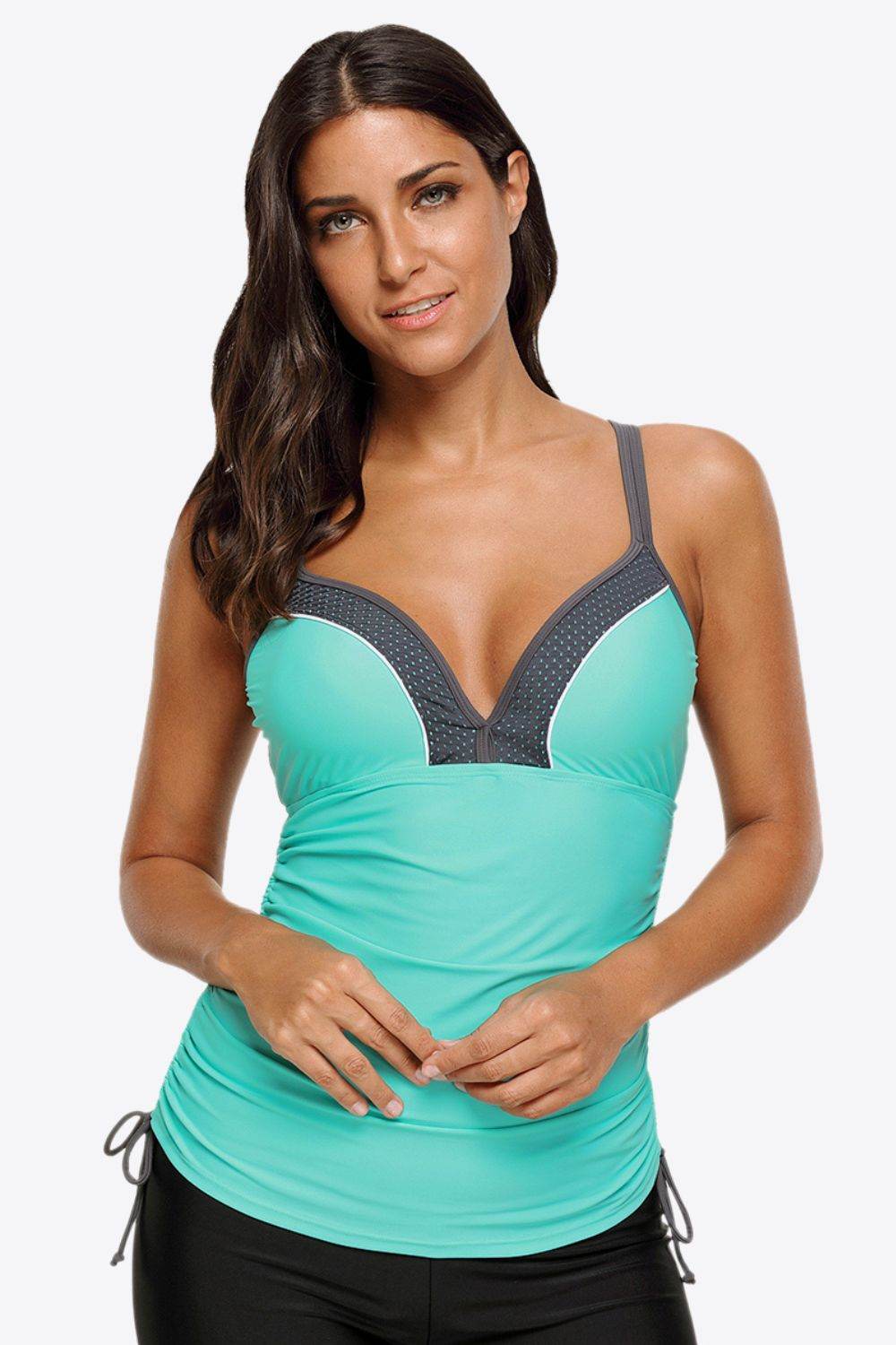 Contrast Sweetheart Neck Swim Cami - Hovatok