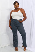 Judy Blue Cassidy Full Size High Waisted Tummy Control Striped Straight Jeans - Hovatok