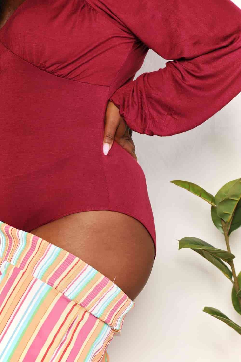 Culture Code Full Size V-Neck Bodysuit - Hovatok