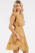 Mittoshop Ditsy Floral Print Ruffle Chiffon Mini Dress - Hovatok
