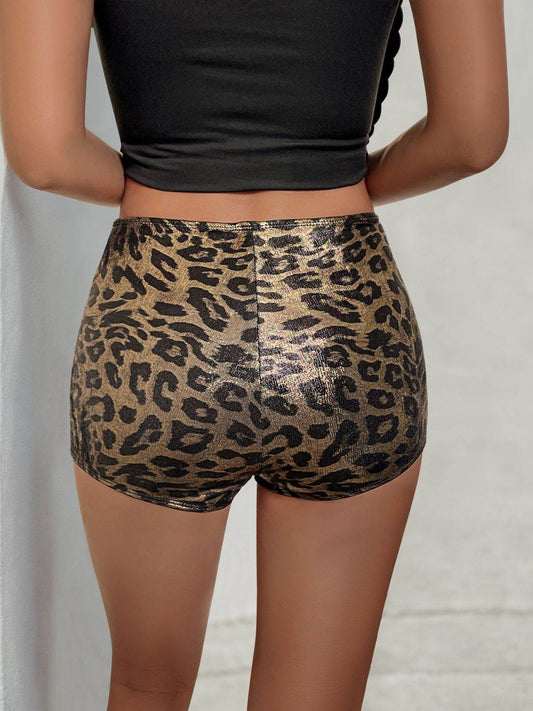 Leopard Mid-Rise Waist Shorts - Hovatok