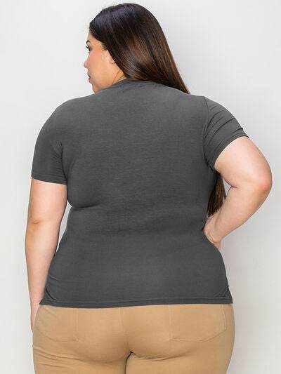 Basic Bae Full Size V-Neck High-Low T-Shirt - Hovatok