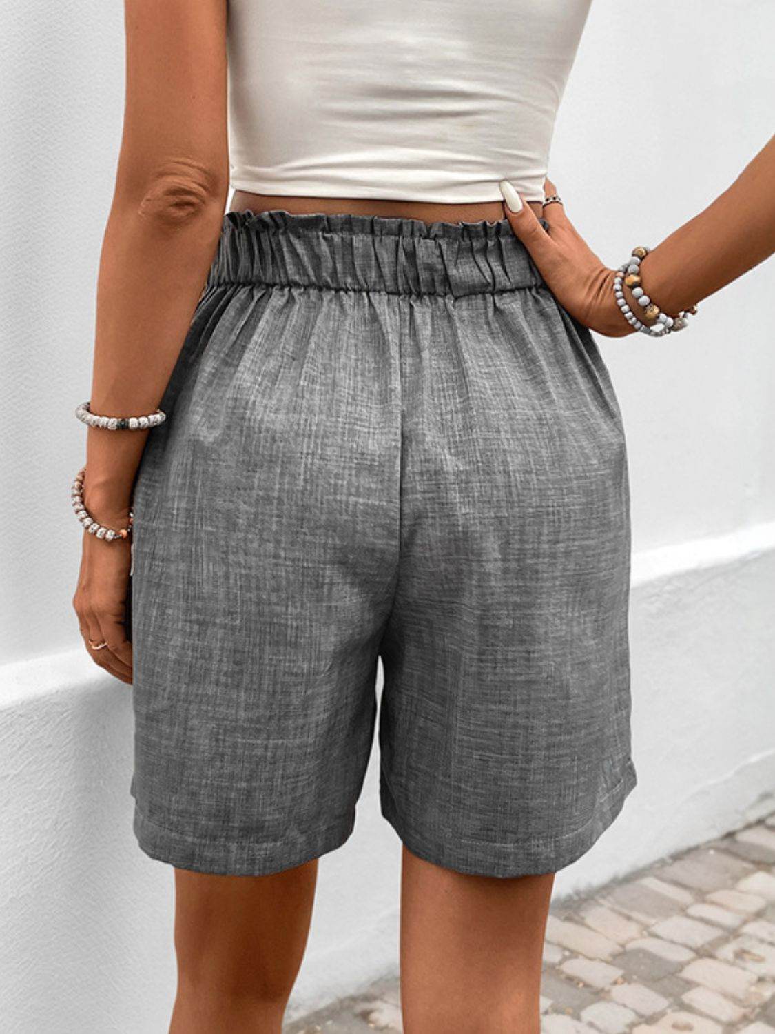 Perfee Frill Shorts with Pockets - Hovatok