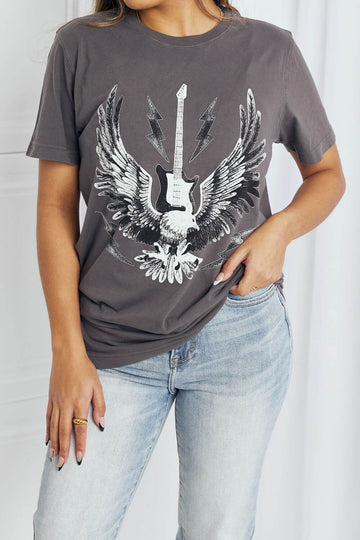 mineB Full Size Eagle Graphic Tee Shirt - Hovatok