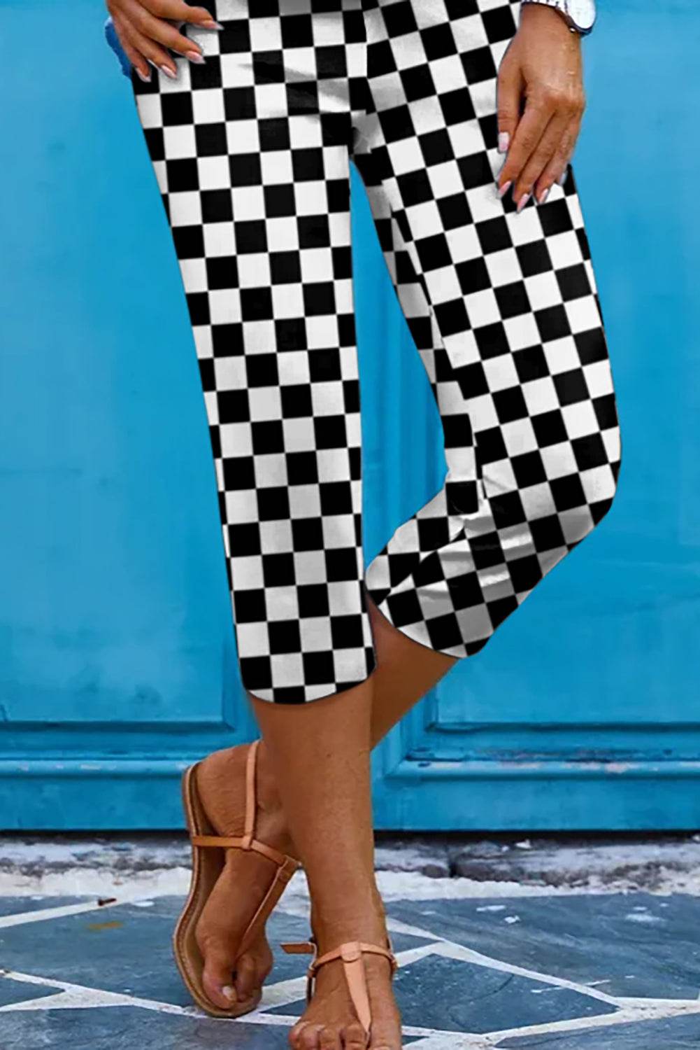 Checkered Skinny Capris - Hovatok