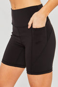 Love Tree High Waist Seam Detail Active Shorts - Hovatok