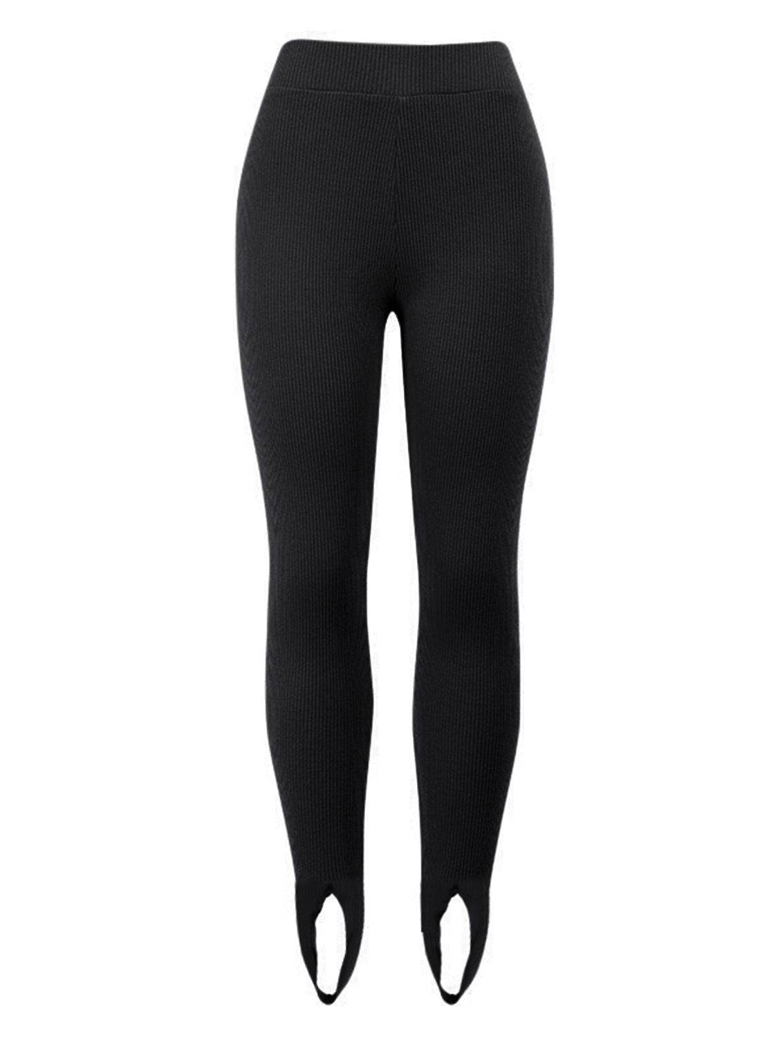 Ribbed Mid Waist Leggings - Hovatok