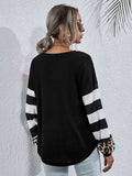 Leopard Striped Waffle-Knit Top - Hovatok