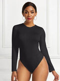 Round Neck Long Sleeve Bodysuit - Hovatok