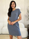 Basic Bae Full Size Round Neck Short Sleeve Dress with Pockets - Hovatok