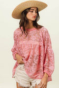 BiBi Floral Lace Long Sleeve Top - Hovatok