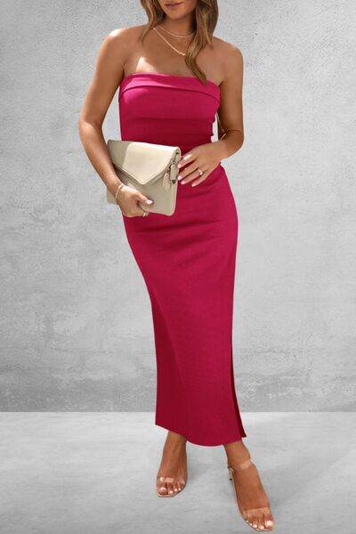 Slit Tube Midi Dress - Hovatok