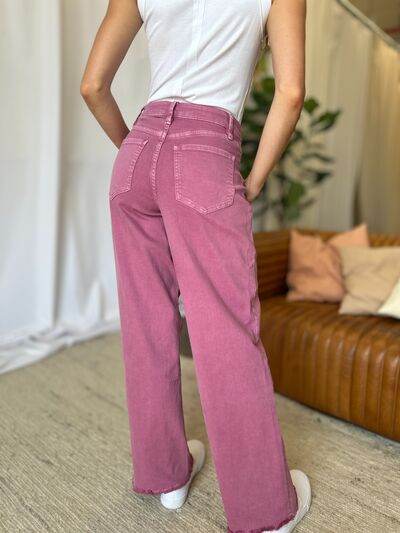 RFM Full Size High Rise Garment Dye Wide Leg Jeans - Hovatok