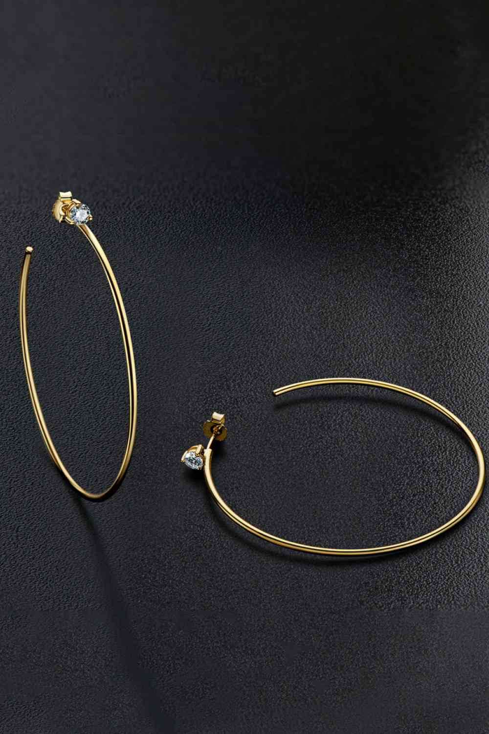 Adored 925 Sterling Silver Moissanite Hoop Earrings - Hovatok