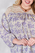 Hailey & Co Full Size Lace Detail Printed Blouse - Hovatok