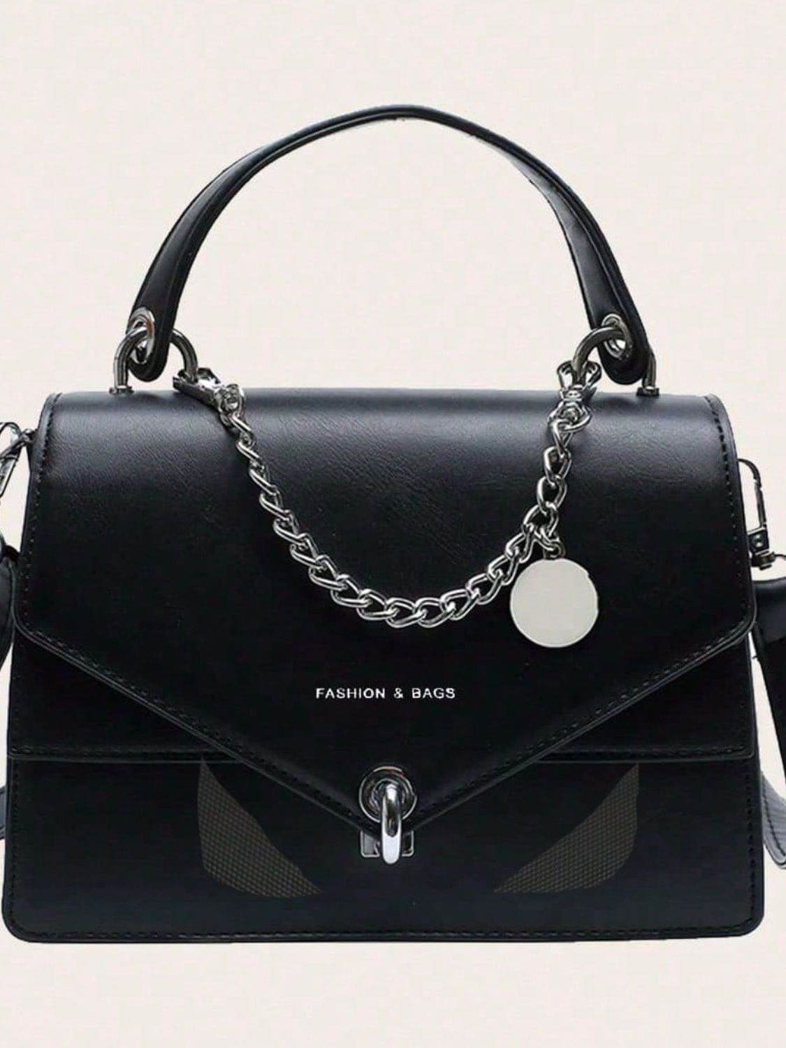 Chain PU Leather Detachable Shoulder Strap Handbag - Hovatok