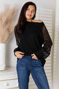 Double Take Round Neck Raglan Sleeve Blouse - Hovatok