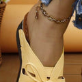 Tied Open Toe Low Heel Sandals - Hovatok