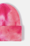 Tie-Dye Cuffed Rib-Knit Beanie Hat - Hovatok