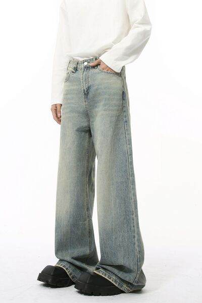 Wide Leg Jeans with Pockets - Hovatok