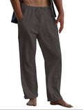 Men's Full Size Drawstring Straight Leg Pants Plus Size - Hovatok