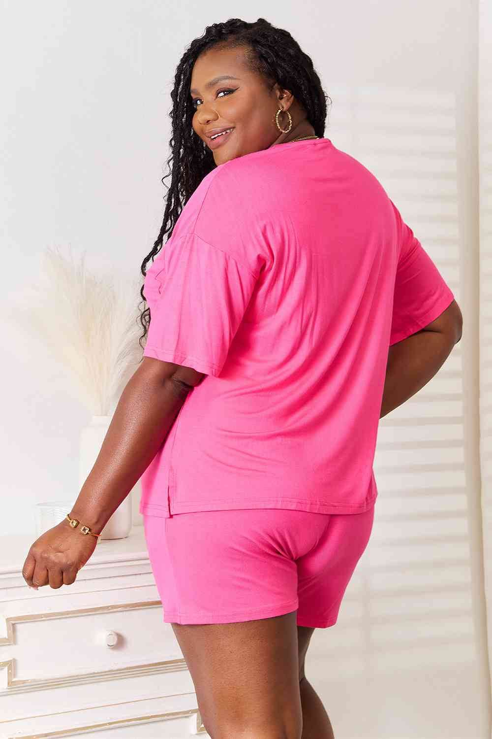 Basic Bae Full Size Soft Rayon Half Sleeve Top and Shorts Set - Hovatok