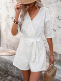 Tied Front Eyelet Romper - Hovatok