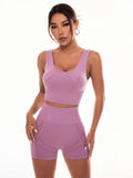 Scoop Neck Wide Strap Top and Shorts Active Set - Hovatok