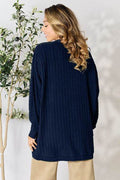 Basic Bae Full Size Ribbed Cocoon Cardigan - Hovatok