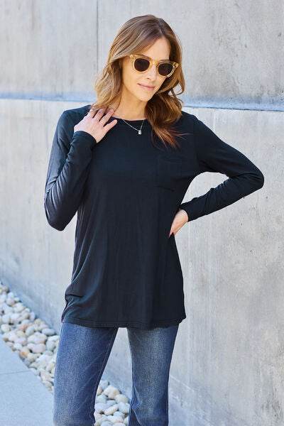 Basic Bae Full Size Round Neck Long Sleeve Top - Hovatok