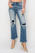 Risen Full Size High Rise Distressed Ankle Flare Jeans - Hovatok