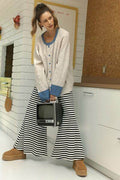 Annie Wear Contrast Trim Button Down Raglan Sleeve Cardigan - Hovatok