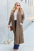 Basic Bae Full Size Open Front Long Sleeve Cover Up - Hovatok