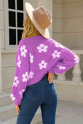 Angel Wings Floral Open Front Fuzzy Cardigan - Hovatok