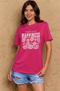 Simply Love Full Size CREATE HAPPINESS Graphic Cotton T-Shirt - Hovatok