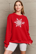 Simply Love Full Size Snowflake Graphic Sweatshirt - Hovatok