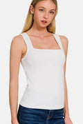 Zenana Square Neck Cropped Tank - Hovatok