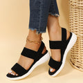 Rubber Open Toe Low Heel Sandals - Hovatok