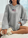 Devine Drawstring US Flag Long Sleeve Hoodie - Hovatok