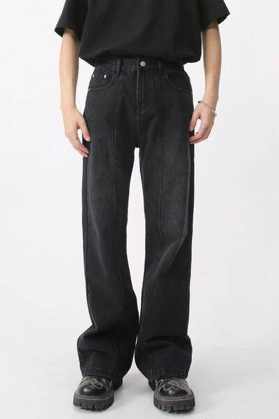 Casual Mid-Rise Elasticated Waistband Jeans - Hovatok