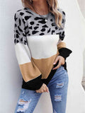Angel Wings Color Block Round Neck Sweater - Hovatok
