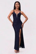 Split Sequin Backless Maxi Cami Dress - Hovatok